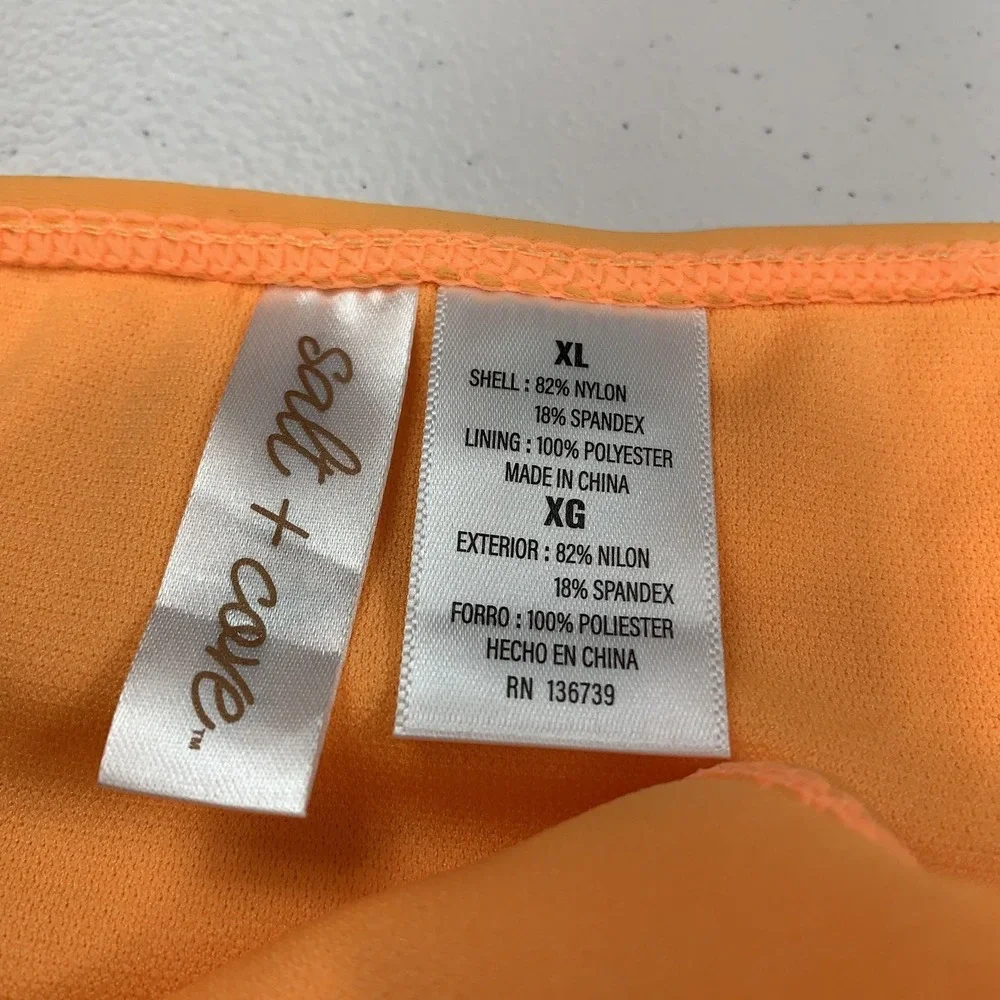 Salt & Cove Junior's Swim Bikini Bottom XL Orange Side Tie String Beach Summer